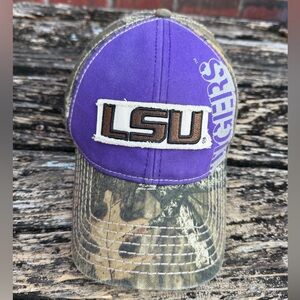 OC Sports LSU Tigers Adjustable Purple & Woodland Camouflage Cap Hat T4